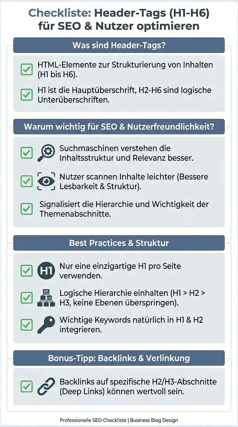 Infografik: Header-Tags (H1, H2, H3, …)